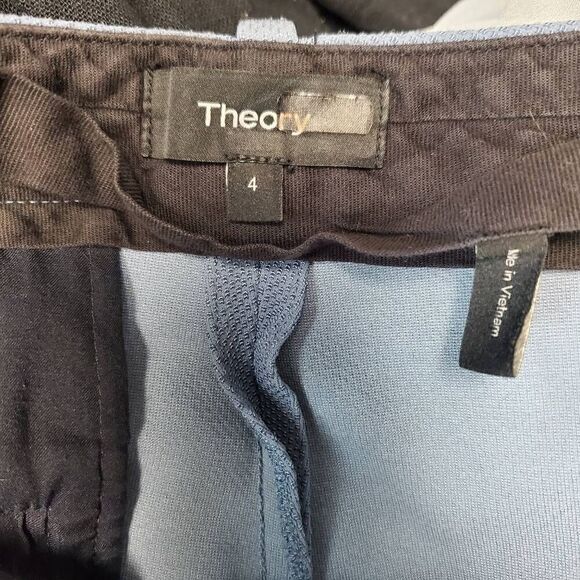 Theory Women's Blue Tailor Trouser Union Knit Chambray Size 4 - Picture 5 of 5
